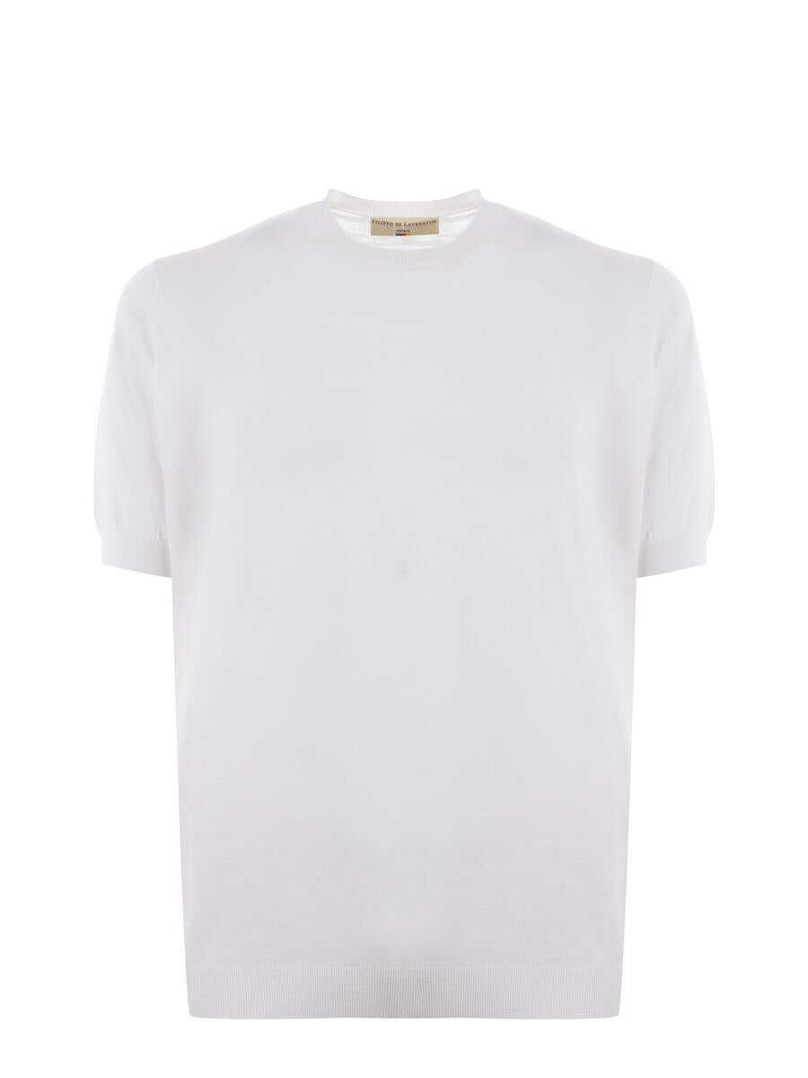 Tricouri FILIPPO DE LAURENTIIS Filippo De Laurentiis  T-Shirt White Barbati (BM 13879475) 1