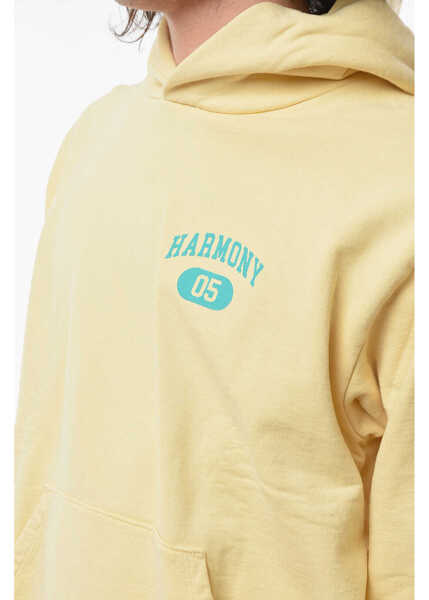 Bluze de trening HARMONY Logo Printed Brushed Cotton Hoodie Yellow Barbati (BM 13946156) 3