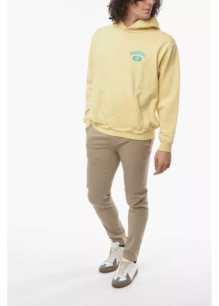 Bluze de trening HARMONY Logo Printed Brushed Cotton Hoodie Yellow Barbati (BM 13946156) 4