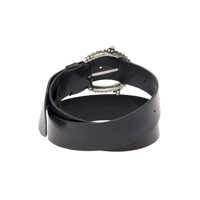 Curele Dama - Curele P.A.R.O.S.H. Black Belt With Circle Buckle In Leather Woman Black Femei (BM 13952129) - B-mall.ro