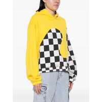 Topuri ERL pentru Barbati - Bluze de trening ERL Yellow Check Pattern Panelled Hoodie In Cotton Unisex YELLOW Barbati (BM 13952996) - B-mall.ro