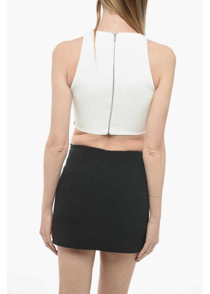 Bluze DAVID KOMA Jeweled Bottom Octopus Crop Top White Femei (BM 13980137) 2