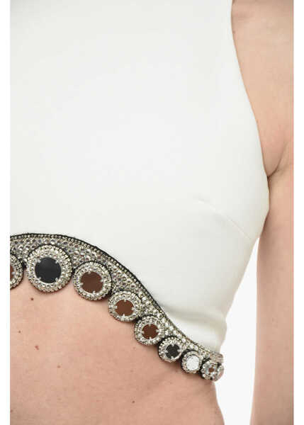 Bluze DAVID KOMA Jeweled Bottom Octopus Crop Top White Femei (BM 13980137) 3