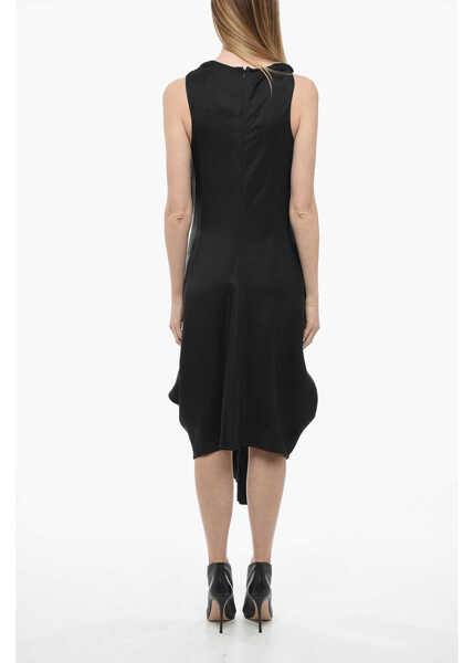 Rochii lungi Bottega Veneta Viscose Draped Dress With Self-Tie Detail Black Femei (BM 13980221) 2