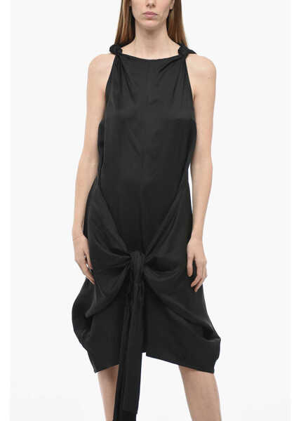 Rochii lungi Bottega Veneta Viscose Draped Dress With Self-Tie Detail Black Femei (BM 13980221) 4