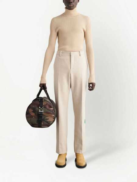 Pantaloni casual Off-White Seasonal Virgin Wool Blend Tag Stright Fit Pants Beige Barbati (BM 13980317) 2