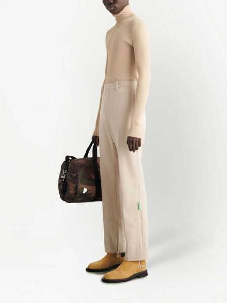 Pantaloni casual Off-White Seasonal Virgin Wool Blend Tag Stright Fit Pants Beige Barbati (BM 13980317) 3