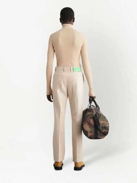 Pantaloni casual Off-White Seasonal Virgin Wool Blend Tag Stright Fit Pants Beige Barbati (BM 13980317) 4