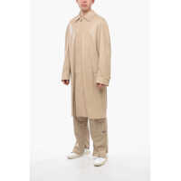 Trenciuri pentru Barbati - Trenciuri 4SDESIGNS Vegan Leather Trench With Hidden Placket Beige Barbati (BM 13980407) - B-mall.ro