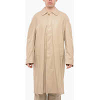 Trenciuri Vegan Leather Trench With Hidden Placket Barbati