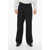 Balmain Wool Wide-Leg Pants With Front Pleats Black