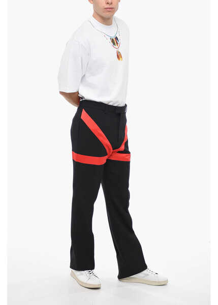 Pantaloni casual Salvatore Ferragamo Wide Leg Pants With Contrasting Detail Black Barbati (BM 13995932) 4