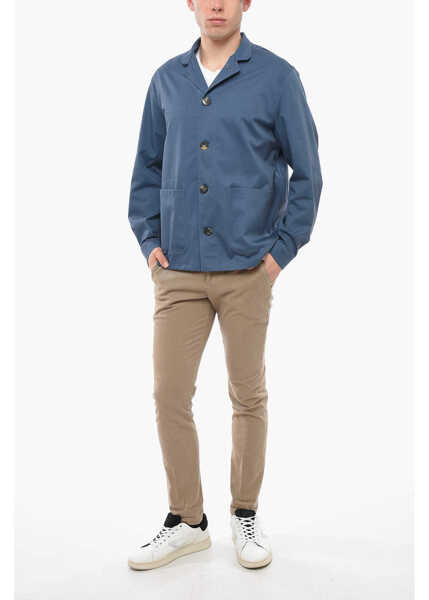 Jachete DOPPIAA Crewneck Aasti Jacket With Patch Pocket Blue Barbati (BM 13995980) 4