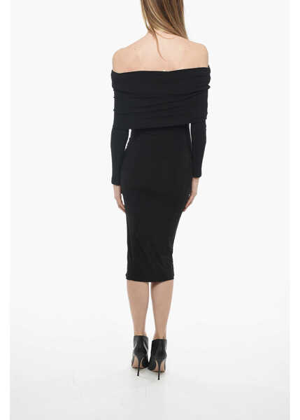 Rochii lungi AZ FACTORY Long-Sleeved Tight Dress Black Femei (BM 13997189) 2