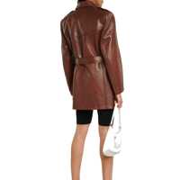 Imbracaminte Dama pagina 203 - Paltoane Prada Prada Leather Coat Brown Femei (BM 13997801) - B-mall.ro