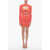 ANDREADAMO Ribbed Knitted Mini Dress With Cut Out Detail Pink