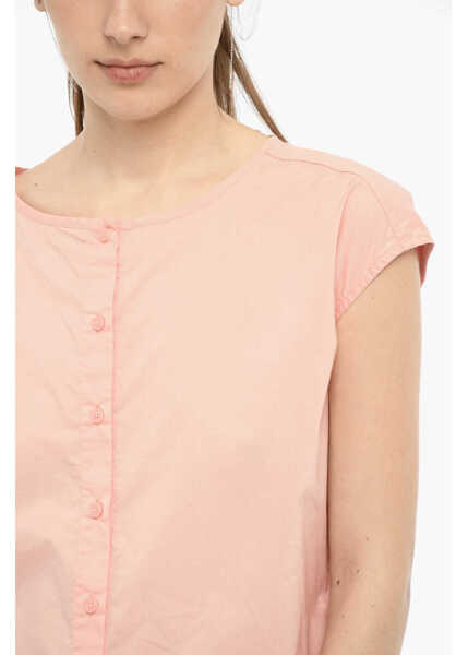 Bluze Woolrich Cotton Popeline Blouse With Laces Pink Femei (BM 13998134) 3