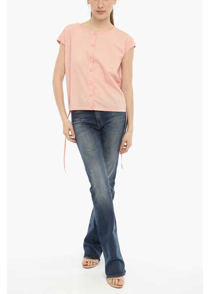 Bluze Woolrich Cotton Popeline Blouse With Laces Pink Femei (BM 13998134) 4