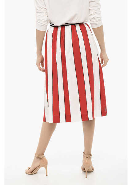 Fuste lungi Woolrich Flared Awning Striped Scully Maxi Skirt White Femei (BM 13998137) 2