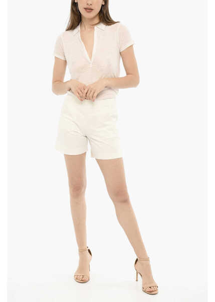 Pantaloni scurti Woolrich Cotton Stretch Shorts White Femei (BM 13998152) 4