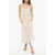 Woolrich Awning Striped Linen Maxi Dress With Belt Beige