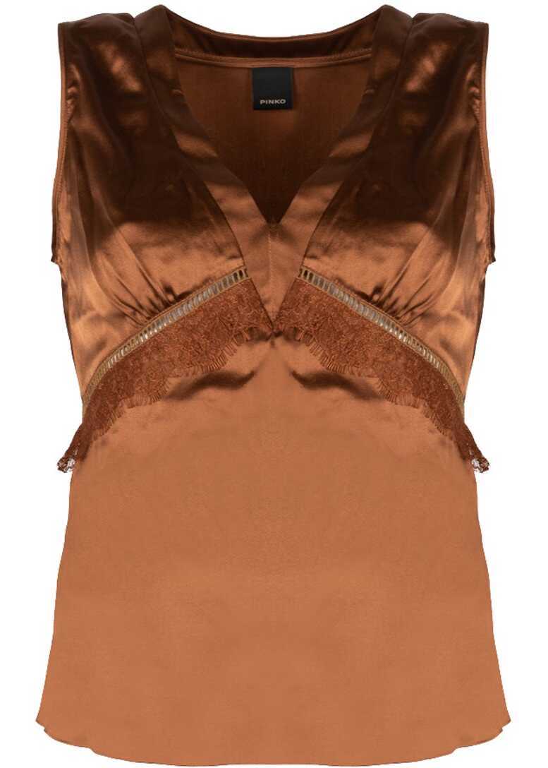 Tricouri Pinko Sabino 1G15E2 Brzowy Femei (BM 13998311) 5