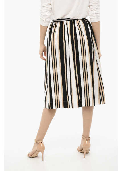 Fuste lungi Woolrich Flared Pencil Striped Scully Longuette Skirt Beige Femei (BM 13998416) 2