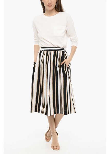 Fuste lungi Woolrich Flared Pencil Striped Scully Longuette Skirt Beige Femei (BM 13998416) 4