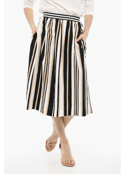 Fuste lungi Woolrich Flared Pencil Striped Scully Longuette Skirt Beige Femei (BM 13998416) 1