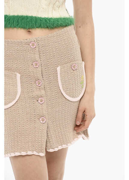 Fuste scurte CORMIO Lurex Chiara Mini Skirt With Ornamental Buttons Beige Femei (BM 13998581) 3