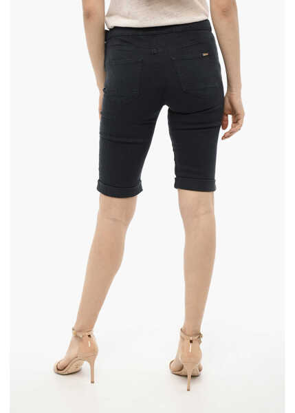 Pantaloni scurti Woolrich Cuffed Hem Shorts With Golden-Closure Blue Femei (BM 13998635) 2