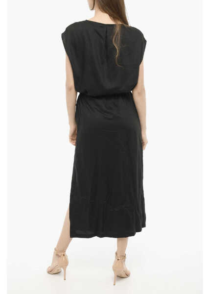 Rochii lungi Woolrich Twill Solid Color Maxi Dress Black Femei (BM 14006447) 2