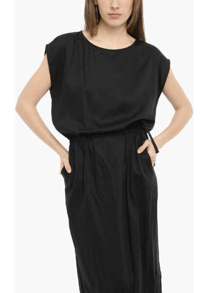 Rochii lungi Woolrich Twill Solid Color Maxi Dress Black Femei (BM 14006447) 4