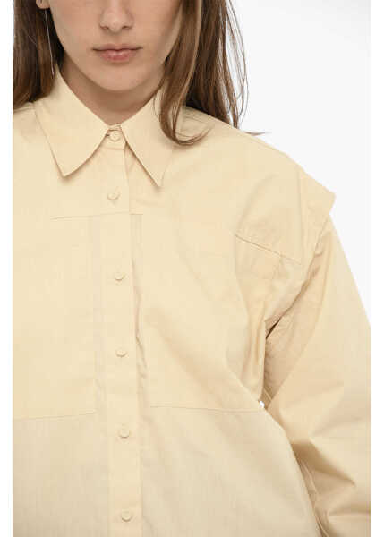 Camasi casual RAMAEL Cotton Shirt With Double Breast Pockets Beige Femei (BM 14006510) 3