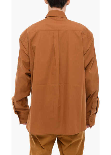 Camasi casual RAMAEL Classic Collar Cotton Shirt With Double Breast Pockets Brown Barbati (BM 14006513) 2