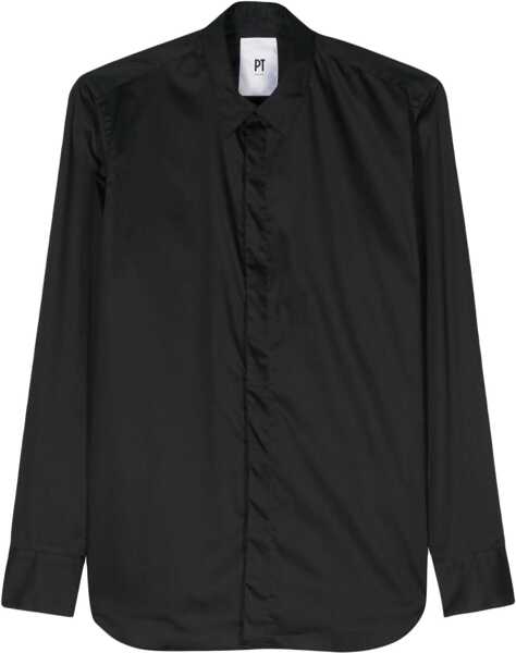 Camasi casual PT TORINO Cotton Shirt BLACK Barbati (BM 14008490) 1