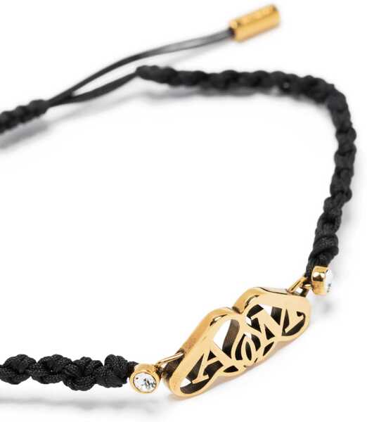 Bratari Alexander McQueen Friendship Bracelet With Seal Logo BLACK Femei (BM 14009555) 3