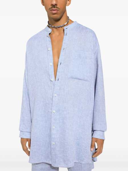 Camasi casual Dolce & Gabbana Shirt With Mandarin Collar AZURE Barbati (BM 14009846) 5