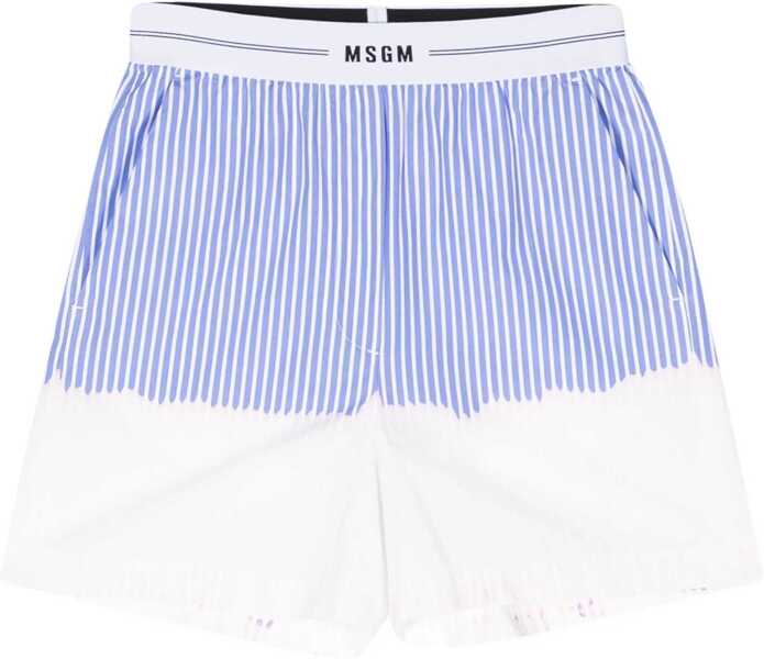 Pantaloni scurti MSGM Shorts With Logo Band BABY BLUE Femei (BM 14010359) 1