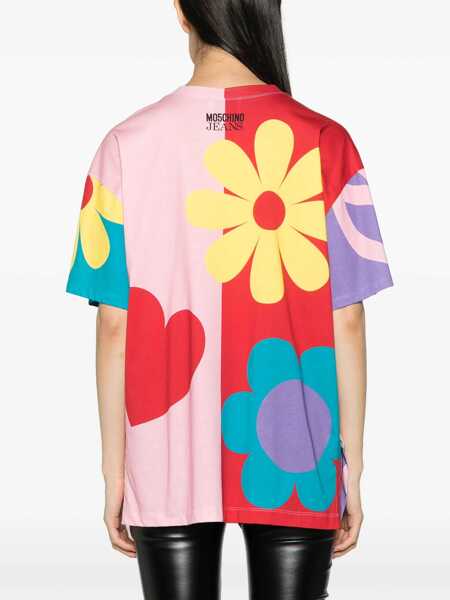 Tricouri MOSCHINO JEANS Jersey T-Shirt Symbols MULTICOLOUR Femei (BM 14011637) 4
