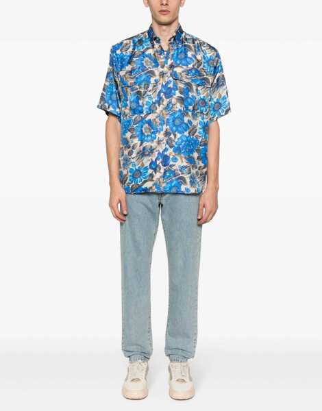Camasi casual Moschino Blue Flowers Allover Print Shirt MULTICOLOUR Barbati (BM 14011679) 2