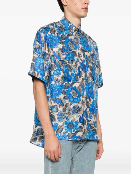 Camasi casual Moschino Blue Flowers Allover Print Shirt MULTICOLOUR Barbati (BM 14011679) 3