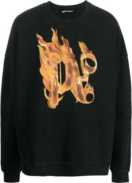 Bluze de trening Palm Angels Burning Monogram Print Sweatshirt BLACK Barbati (BM 14011976) 1