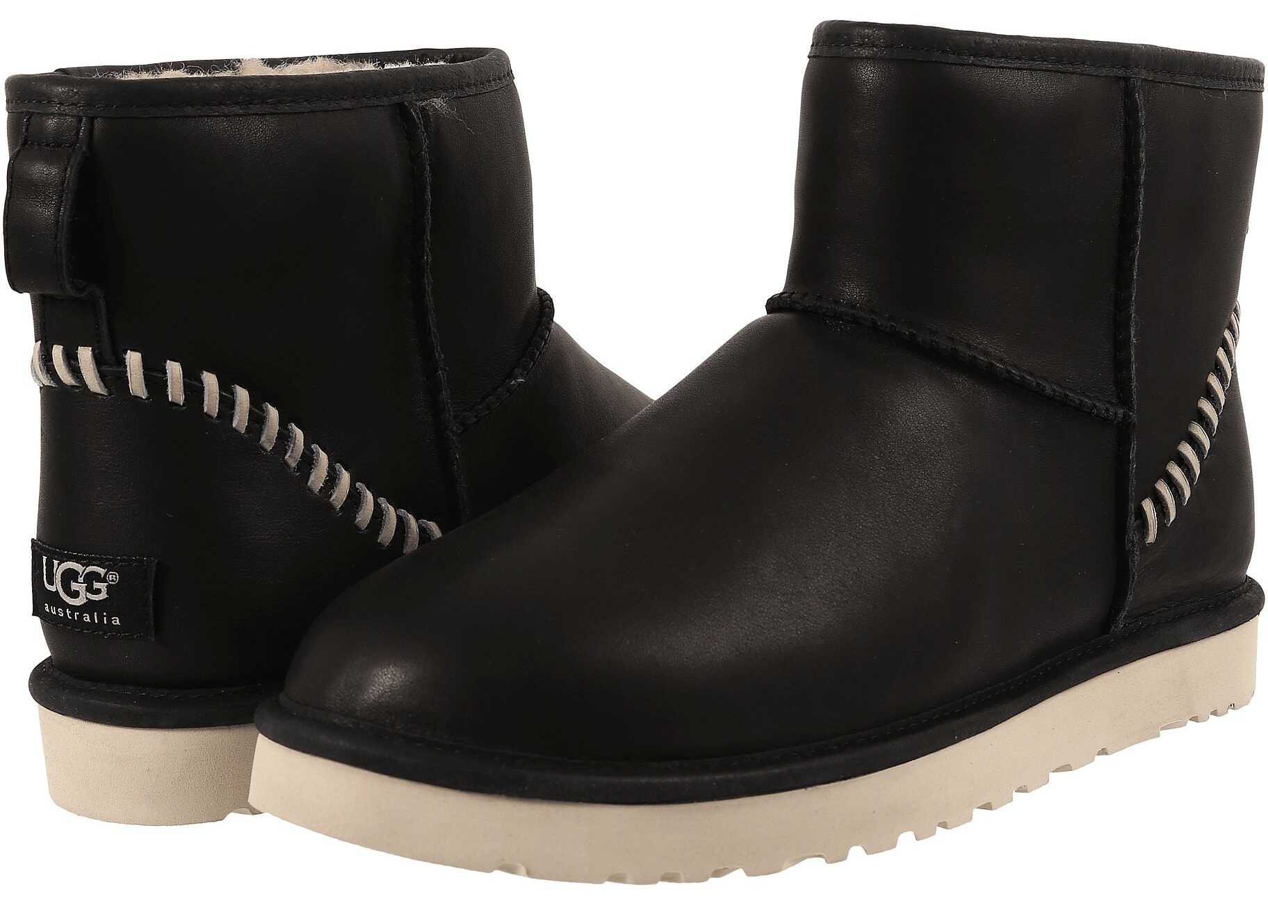 Gheata UGG Classic Mini Deco Black Leather 1