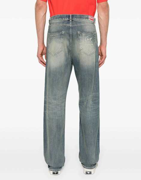 Blugi drepti Kenzo Asagao Straight Jeans Kenzo Creations BLUE Barbati (BM 14012546) 4