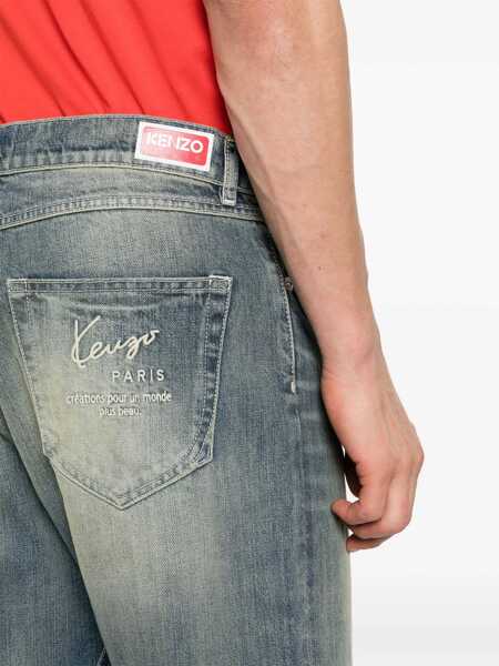 Blugi drepti Kenzo Asagao Straight Jeans Kenzo Creations BLUE Barbati (BM 14012546) 5