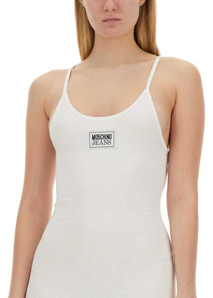 Rochii casual MOSCHINO JEANS Ribbed Dress WHITE Femei (BM 14013041) 4