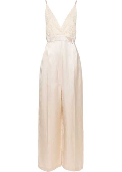 Salopete ALYSI Malfile Satin Jumpsuit BEIGE Femei (BM 14013689) 1