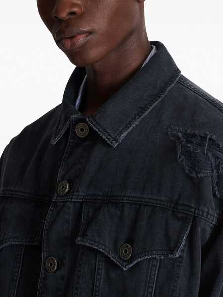 Sacouri office Balmain Denim Jacket BLACK Barbati (BM 14013734) 5