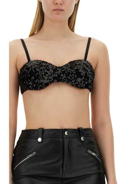 Bluze MOSCHINO JEANS Sequined Top BLACK Femei (BM 14014187) 4